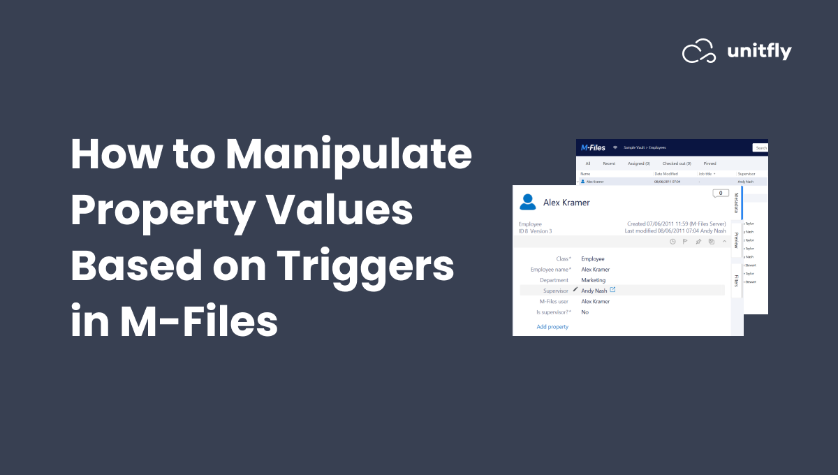 How to manipulate property values based on triggers in M-Files